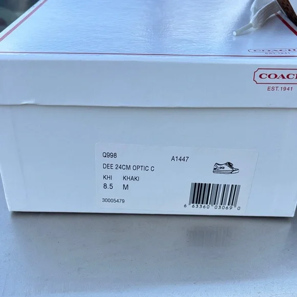 Coach Women's Tan and White Sneakers - Picture 2 of 7